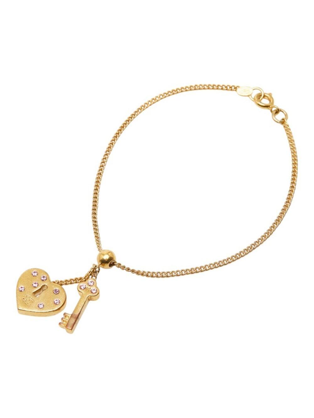 Chanel Cc Logo Heart Key Bracelet Metal #275745C59B - Picture 1 of 6